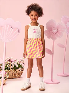 Conjunto Infantil Menina Neon Waves com Estampa Puff | Momi