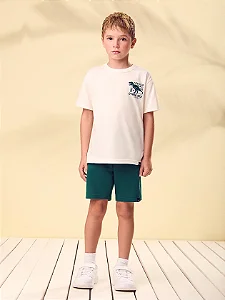 Conjunto Menino Cyber Rex Off White e Verde | Youccie