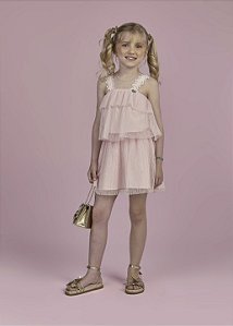Conjunto Celebrar Saia e Bata Plissada Rosa | Gabriela Aquarela