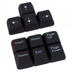 Borracha com formato de teclas preta - Keyboard Erasers