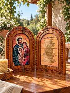 Díptico Sagrada Família - entalhado