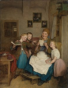 Avó com netos -Ferdinand Georg Waldmüller