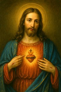Sagrado Coração de Jesus II - Quadro em tela Canvas