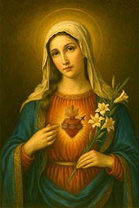 Imaculado Coração de Maria II - Quadro em tela Canvas