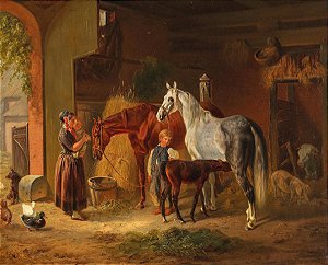 Visitando os potros no estábulo - Emil Volkers