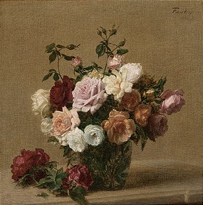 Rosas em uma boule de verre (1885) -Henri Fantin-Latour