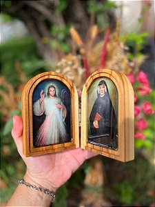 Mini Diptico - Jesus misericordioso e Santa Faustina