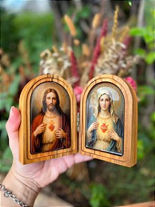 Mini Diptico - Sagrado Coração de Jesus e Imaculado Coração de Maria II