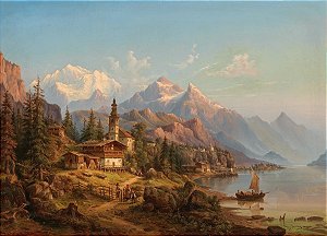 Vista do Lago Thuner - Heinrich Jaeckel