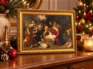 Quadro de Natal - Adoração dos pastores