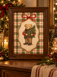 Quadro de Natal - Urso