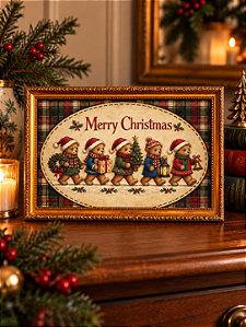 Quadro de Natal - Ursos Merry Christmas