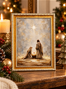 Quadro de Natal - Natividade sob a Luz