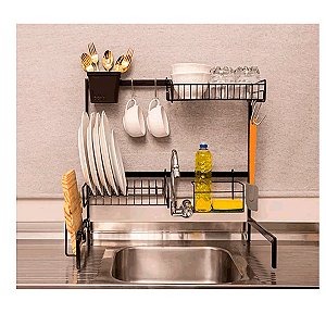 Escorredor Louca Inox 16 Pratos Cozinha Porta Talher Bandeja - Toque Final  - Decoração e Acessórios Para Móveis em Geral