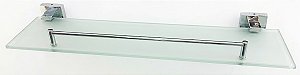 Prateleira Vidro 50cm Porta Shampoo Luxo Quadrado Incolor