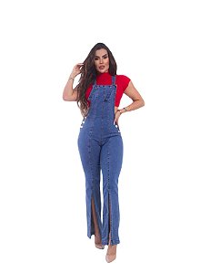 Jardineira Calça Jeans Longa Luxo Moda Blogueira Linda 0083