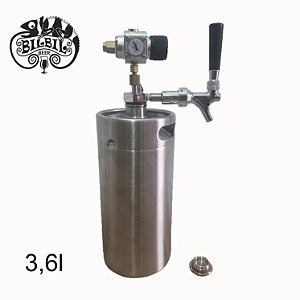 Growler Inox 3,6L com chopeira e Regulador