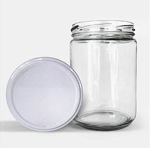 Vidro para Conserva 500ml com Tampa Branca