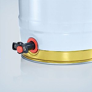 Barril 5l com torneira (Keg 5l) Branco e Dourado Alemao