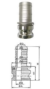 Engate Rápido 1/2" com Espigão Inox 1/2"