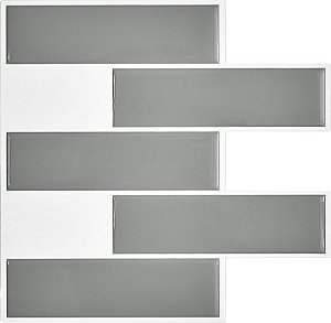 Revestimento Autoadesivo Resinado - Subway Gray Tiles Duo