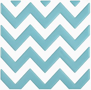 Revestimento Autoadesivo Resinado - Chevron Soft Blue