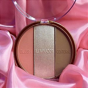 PALETA MULTI FACE BLUSH,ILUMINADOR E CONTORNO - FEBELLA MF50110