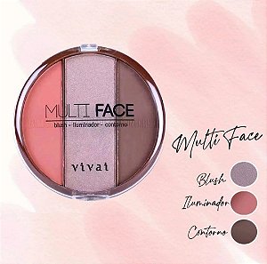 PALETA TRIO DE BLUSH/ ILUMINADOR/ CONTORNO MULTI FACE- VIVAI