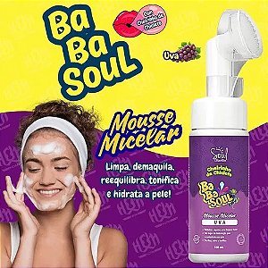 MOUSSE MICELAR CHEIRINHO DE CHICLETE UVA BABASOUL 150ML SOUL COSMÉTICOS