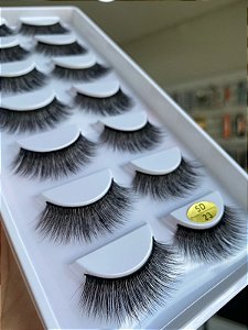 cartela de cilios com 7 pares - 5D/23
