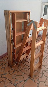 Escada Merco para Sótão Madeira 3,00m 58cm x 138cm -- ( Vão no teto 60cm x 140cm )