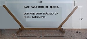 Base Suporte de Madeira para Rede de Tecido | 345 cm de ganho a gancho