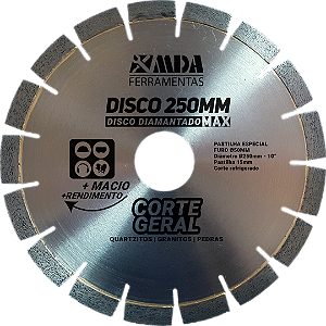 Disco Diamantado 250mm para Granito e Pedras Naturais