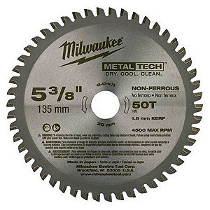 Disco de Serra P/Metais 5.3/8" 50D - Não Ferrosos - 48-40-4075 Milwaukee