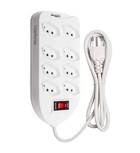 Protetor eletronico intelbras com 8 tomadas - epe 1008+ branco