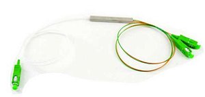 Plc splitter 1x2 min type steel tube 0.9mm fiber 1.5m with s conc sc apc