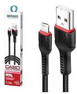Cabo usb - iphone exbom 1,0m 2,4a pvc nylon cbx-u2c131p