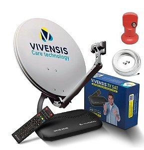 Kit antena vivinsis 60cm + vx10 + cabo 15 + lnb