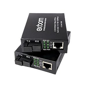 Conversores de midia giga monomodo 5 km - 1fo sc rj45 - par