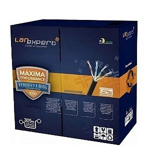 Cabo rede cat5e caixa 305m 4 pares preto (interno) - lan expert