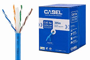 Cabo rede cat5e caixa 305m 4 pares azul (interno) - cabel