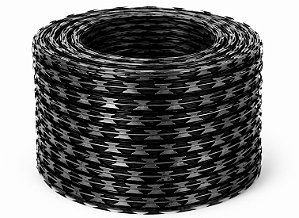 Concertina simples furada 45cm euro lamina 28 - galvalume preta