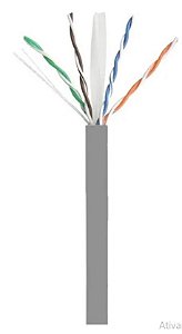 Cabo rede cat6e caixa 305m 4 pares cinza (interno) - mpt