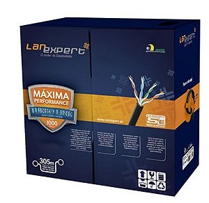 Cabo rede cat5e caixa 305m 4 pares azul (interno) - lan expert