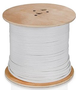 Cabo coaxial 95% 4mm 300m bipolar dupla blindagem bco awg-75 ohms - tel telecomunicoes