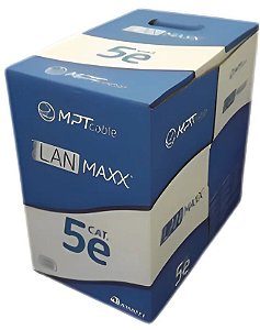 Cabo rede cat5e caixa 100m 4 pares azul - mpt
