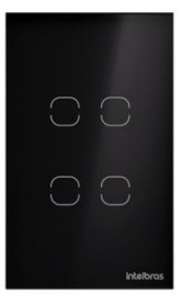Automacao interruptor inteligente zigbee intelbras eiz 1004s touch preto