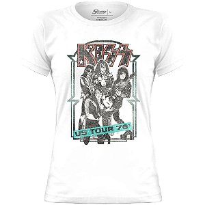 Camiseta Baby Look Kiss Us Tour 76'