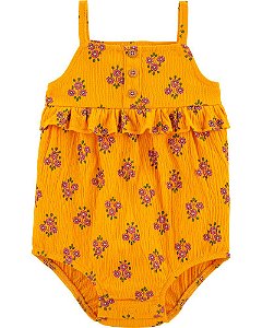 Romper laranja floral