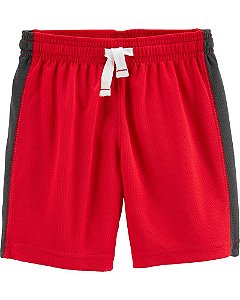 Shorts vermelho com listra preta. Carters